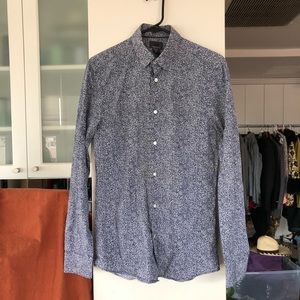 H&M liberty print cotton button down shirt, Sz 15 or Small